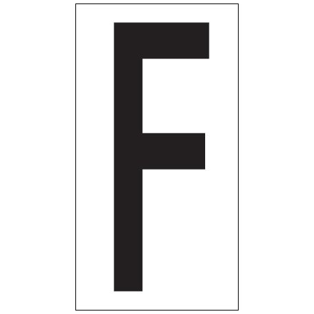 Bsc Preferred 3-1/2'' ''F'' Vinyl Warehouse Letter Labels, 50PK BUY00021730